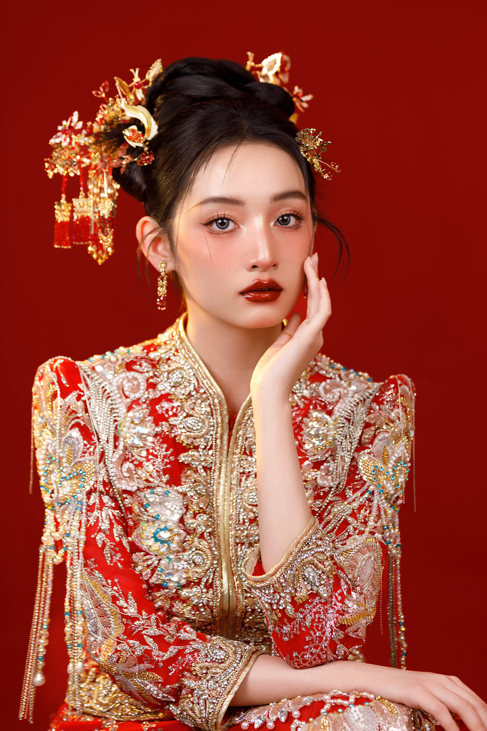 浓颜红妆&红金高奢中式嫁衣