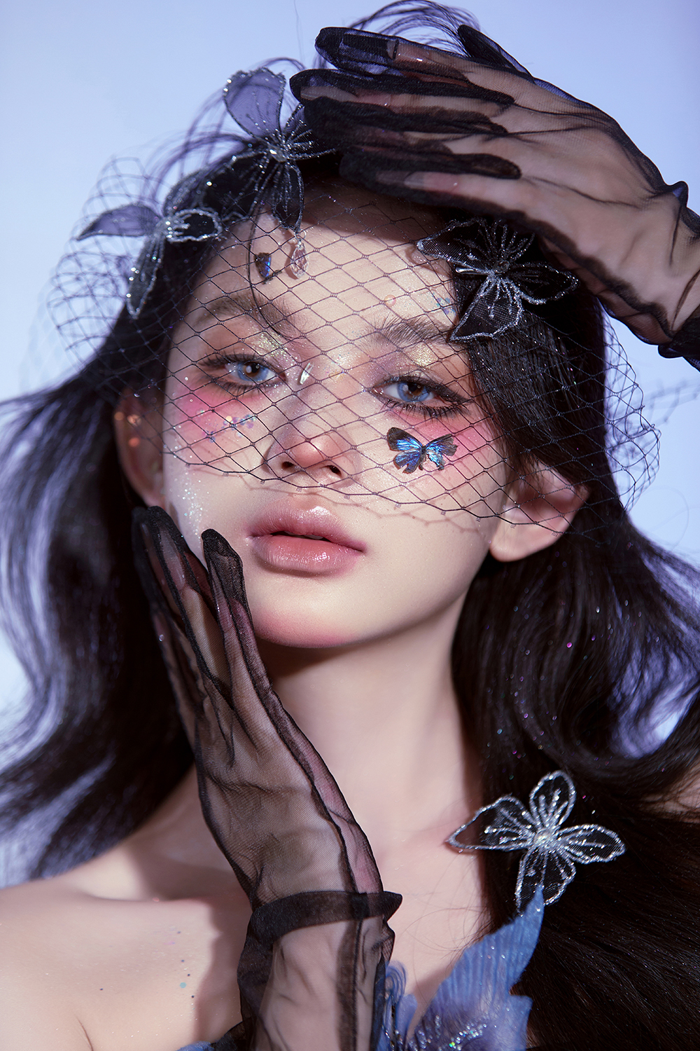 蝴蝶精灵 蓝调氛围感妆造3款